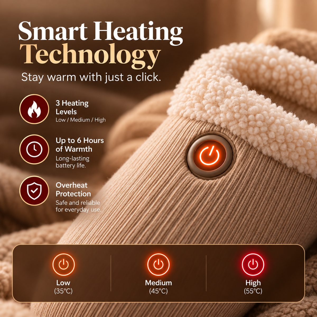 Cozy Feet Heated Slippers